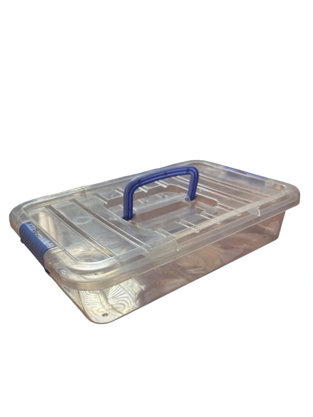 Assorted Clear Rectangle Storage Box with Lids and Handles, Set of 3 NWT